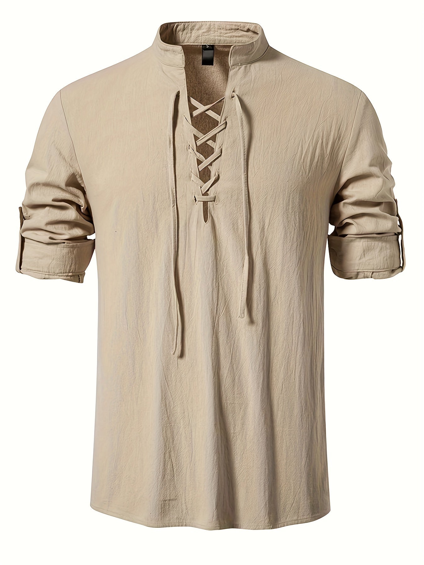 Casual Henley T-shirt with long sleeves