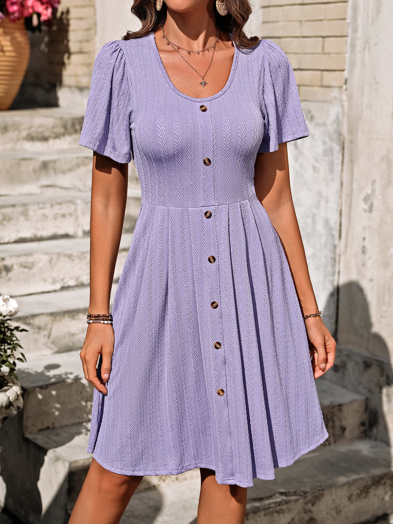 Casual Summer Dress with short sleeve