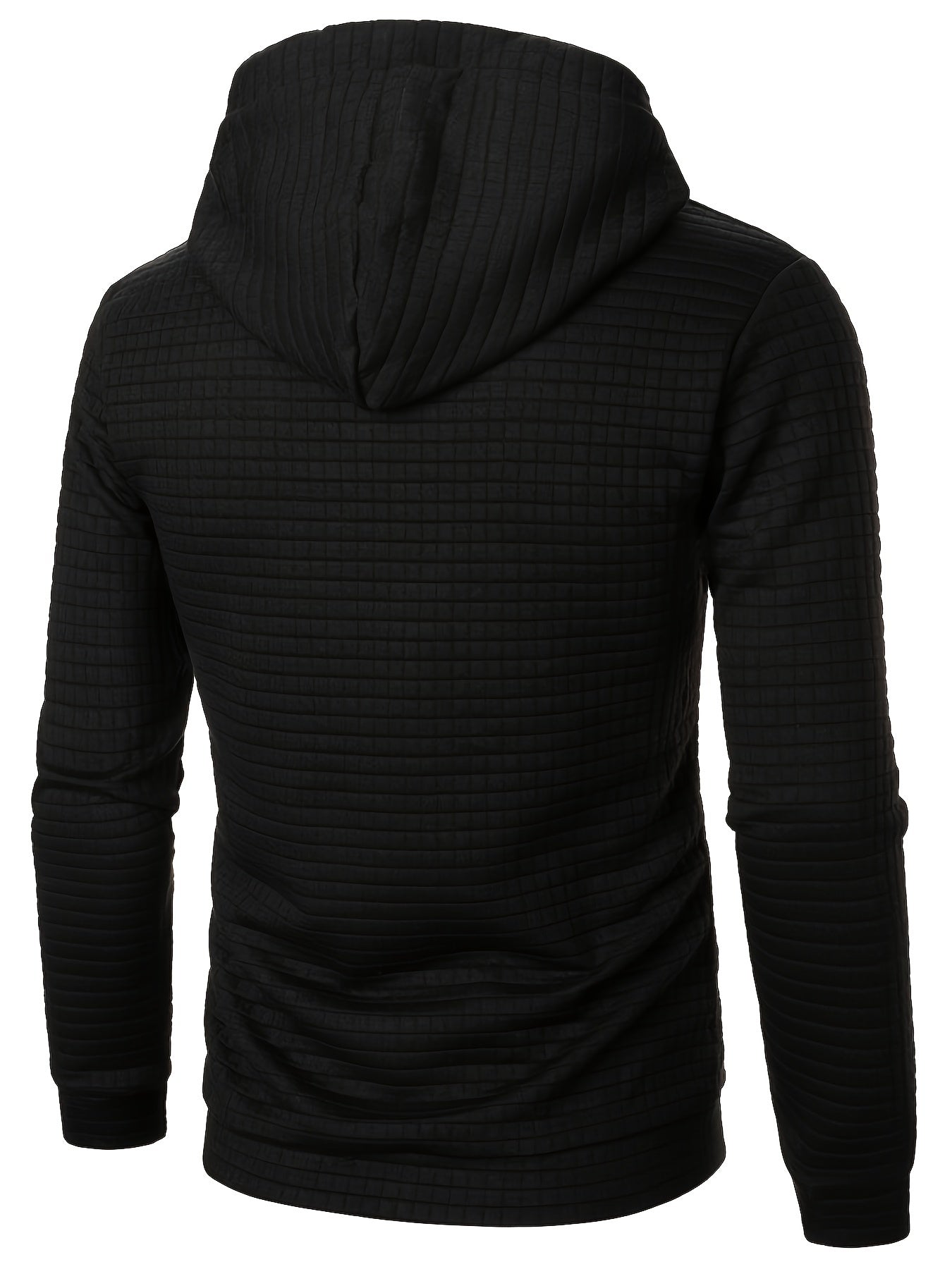 Comfortable long sleeve hoodie with waffle pattern