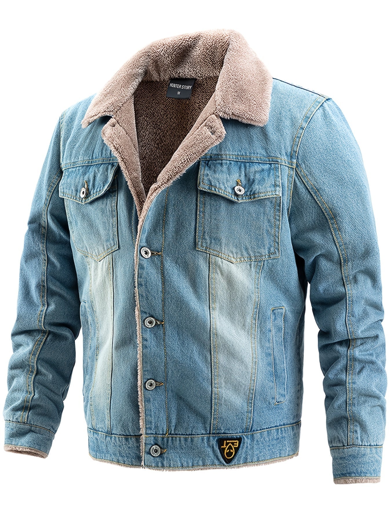 Fleece denim jacket