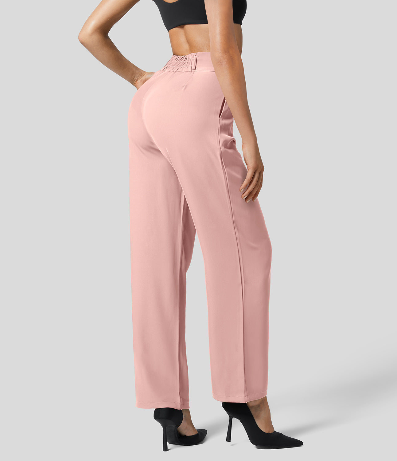 Classic High Waisted Straight Leg Suit Pants