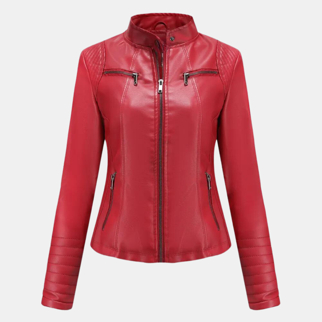 Women's jacket made of imitation leather