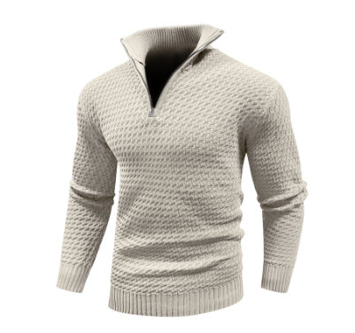 Structured half-zip men's sweater