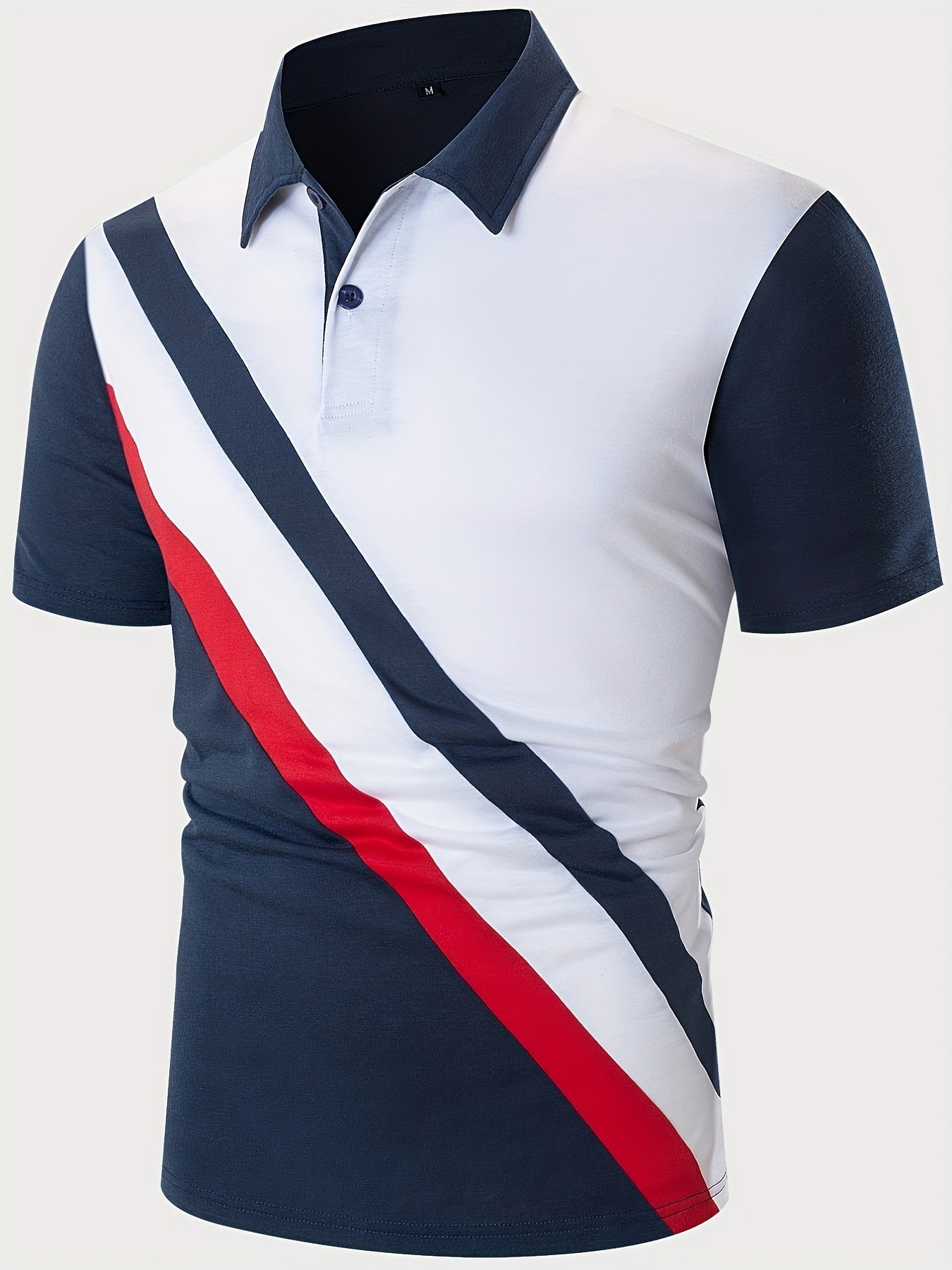 Slim multi-coloured striped polo shirt with lapels