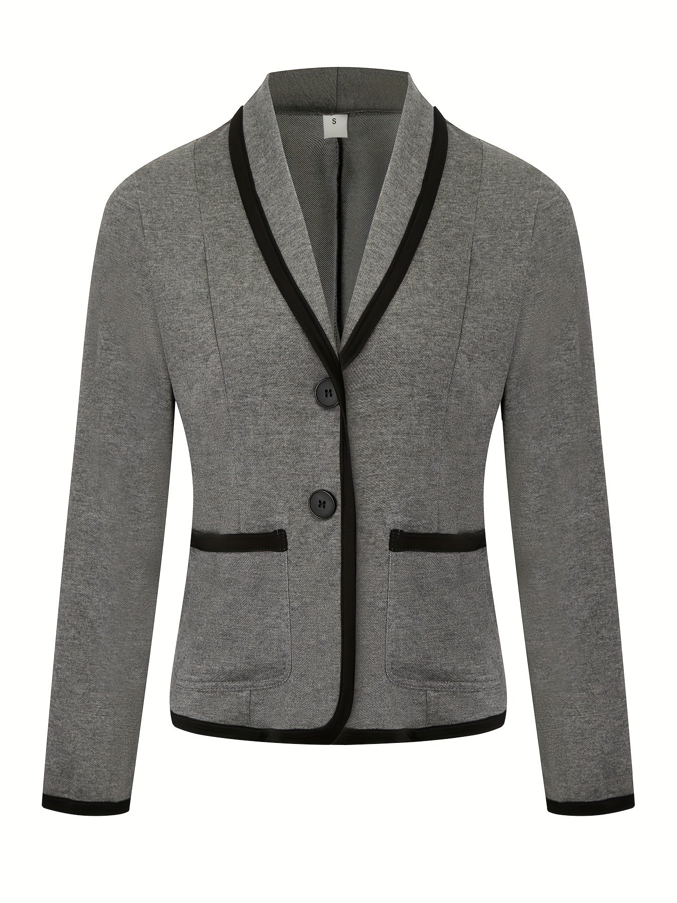 Blazer with shawl collar and contrasting trim