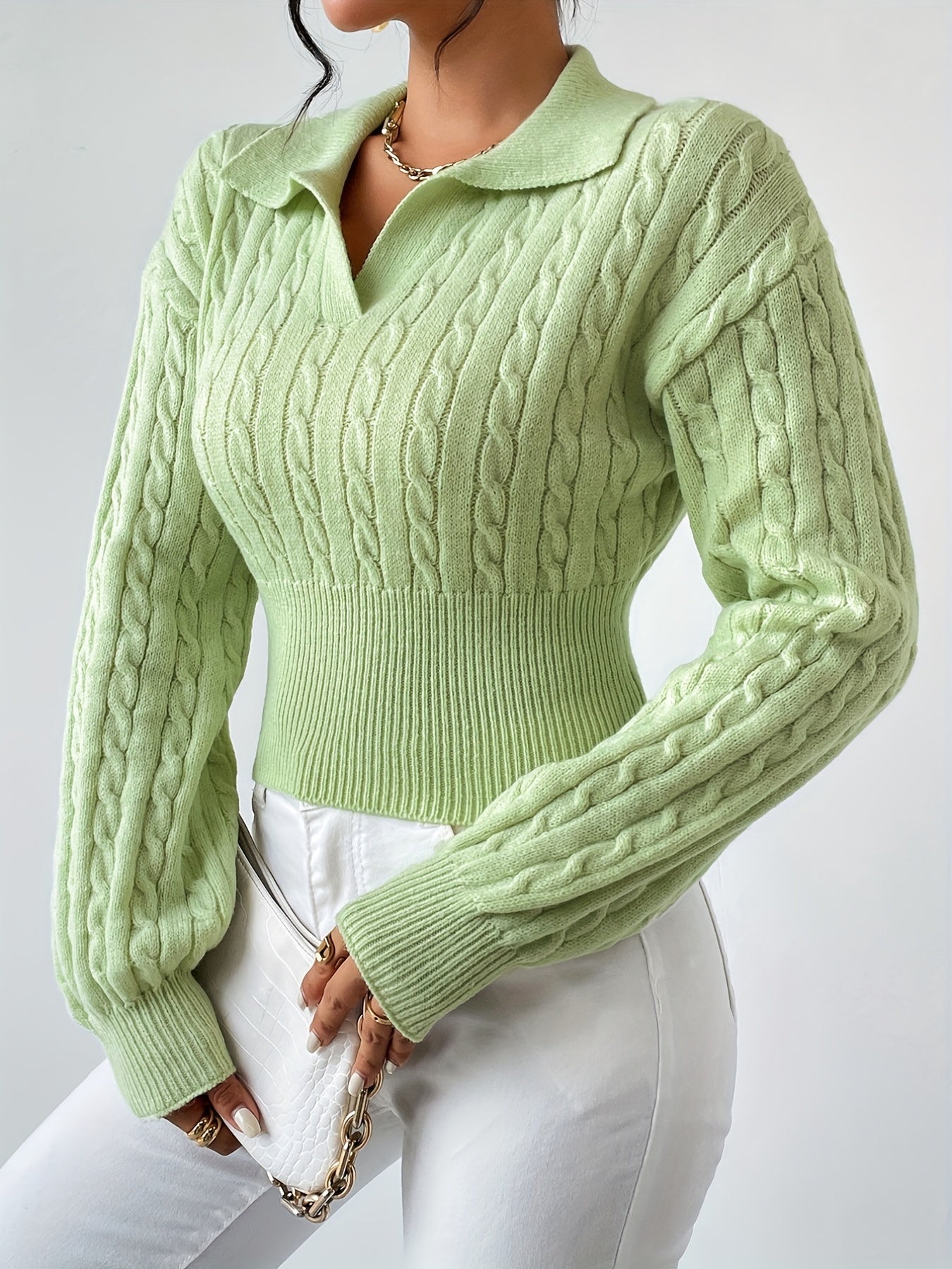 Twisted knit top for women