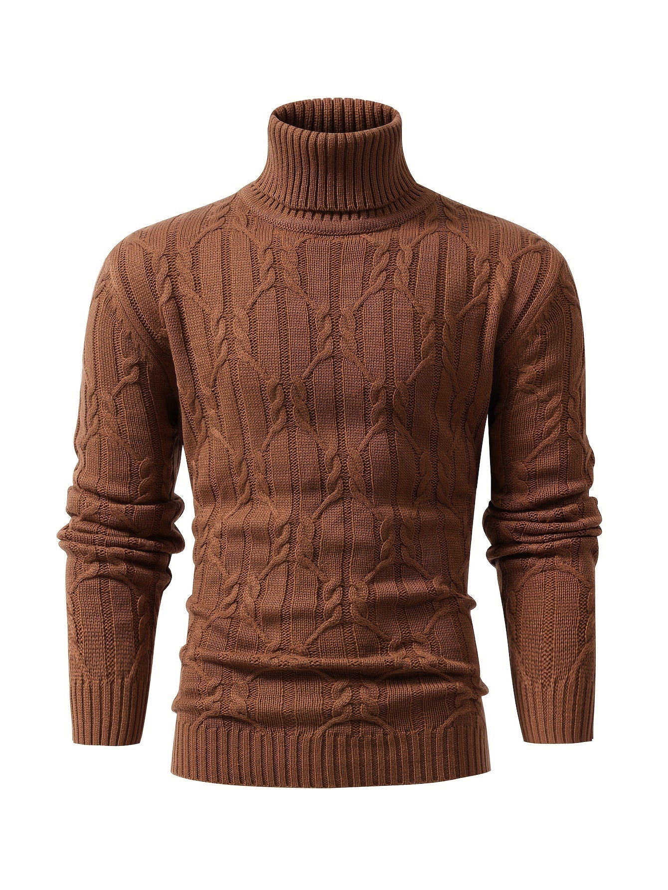 Knitted brown sweater for men