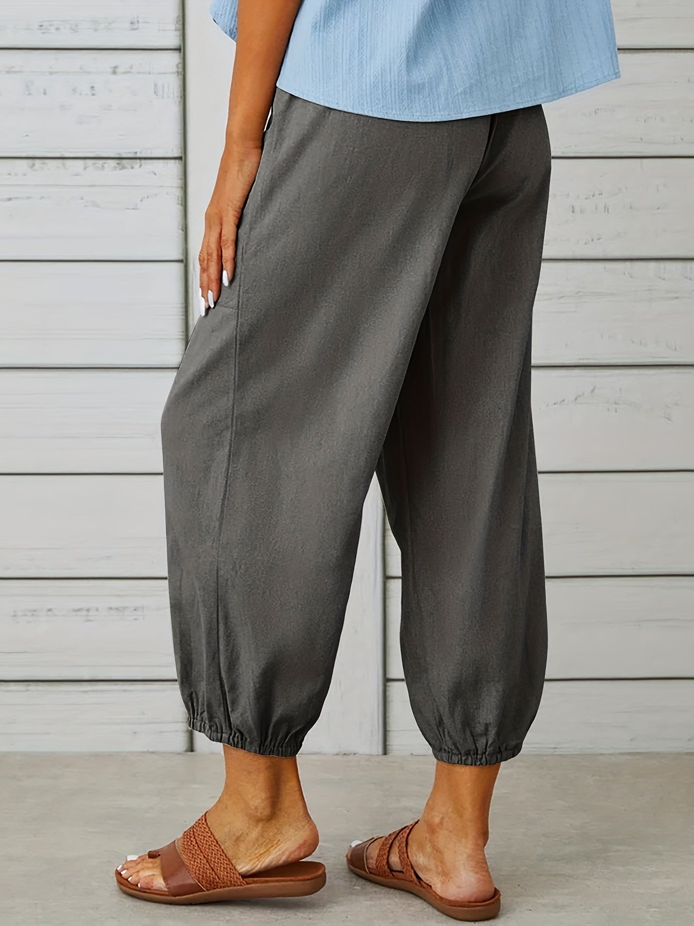 Patched crop pants for women