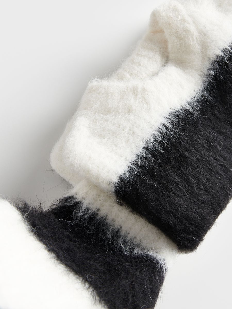 Wool Blend Black and White Jumper