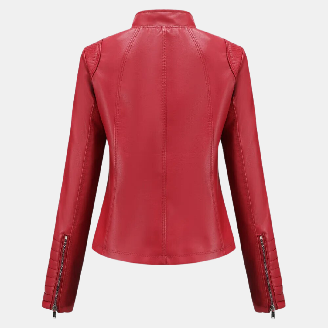 Women's jacket made of imitation leather