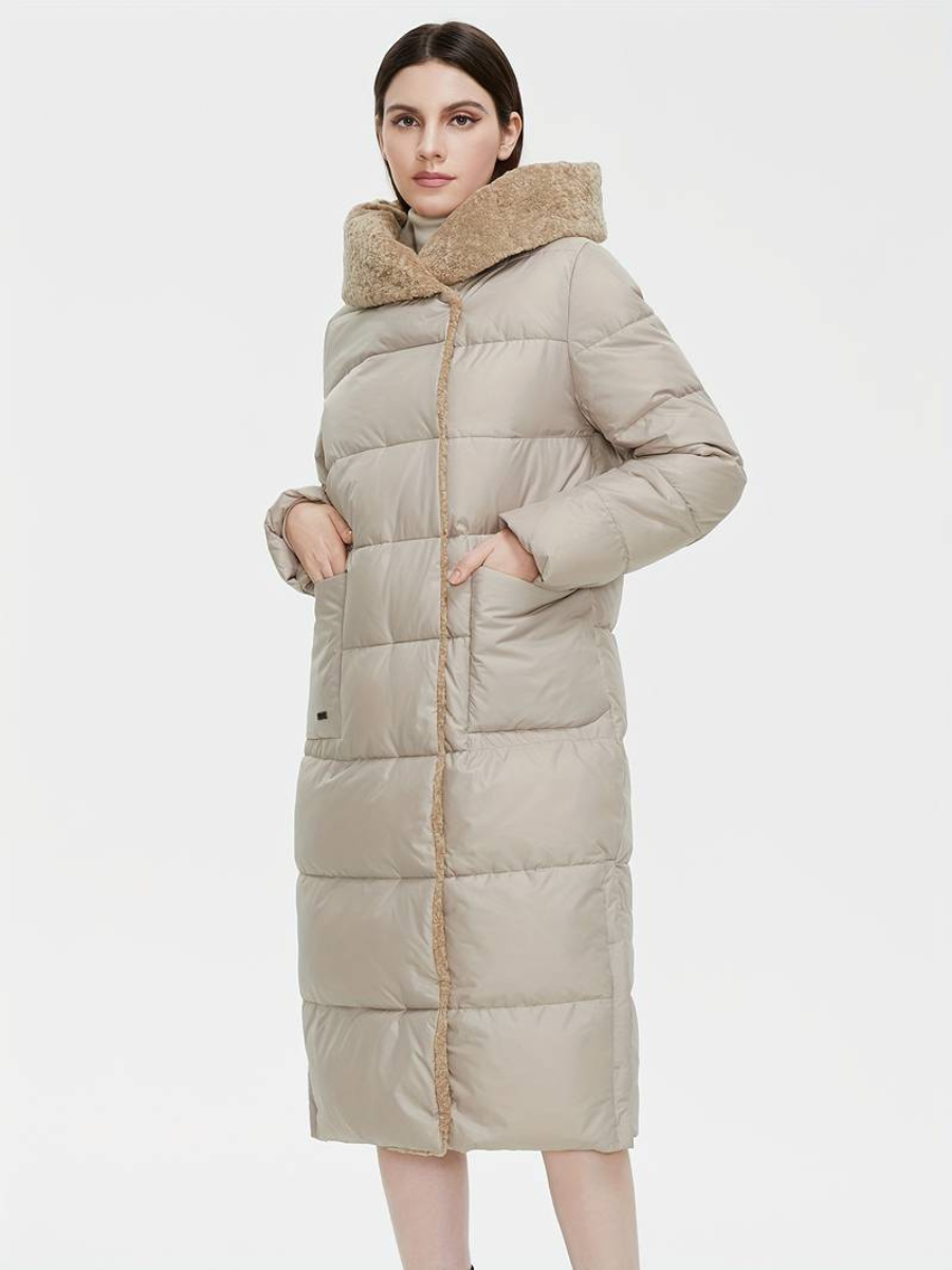 long fluffy jacket with zipper