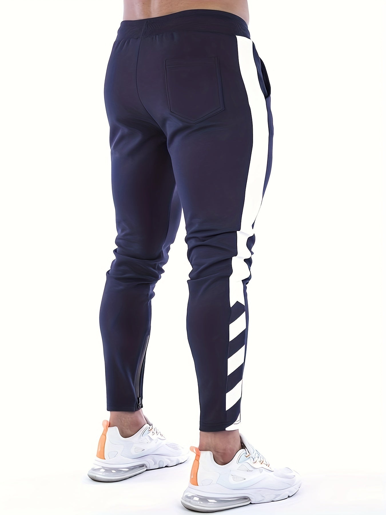 Casual sports pants with elastic waist and drawstring