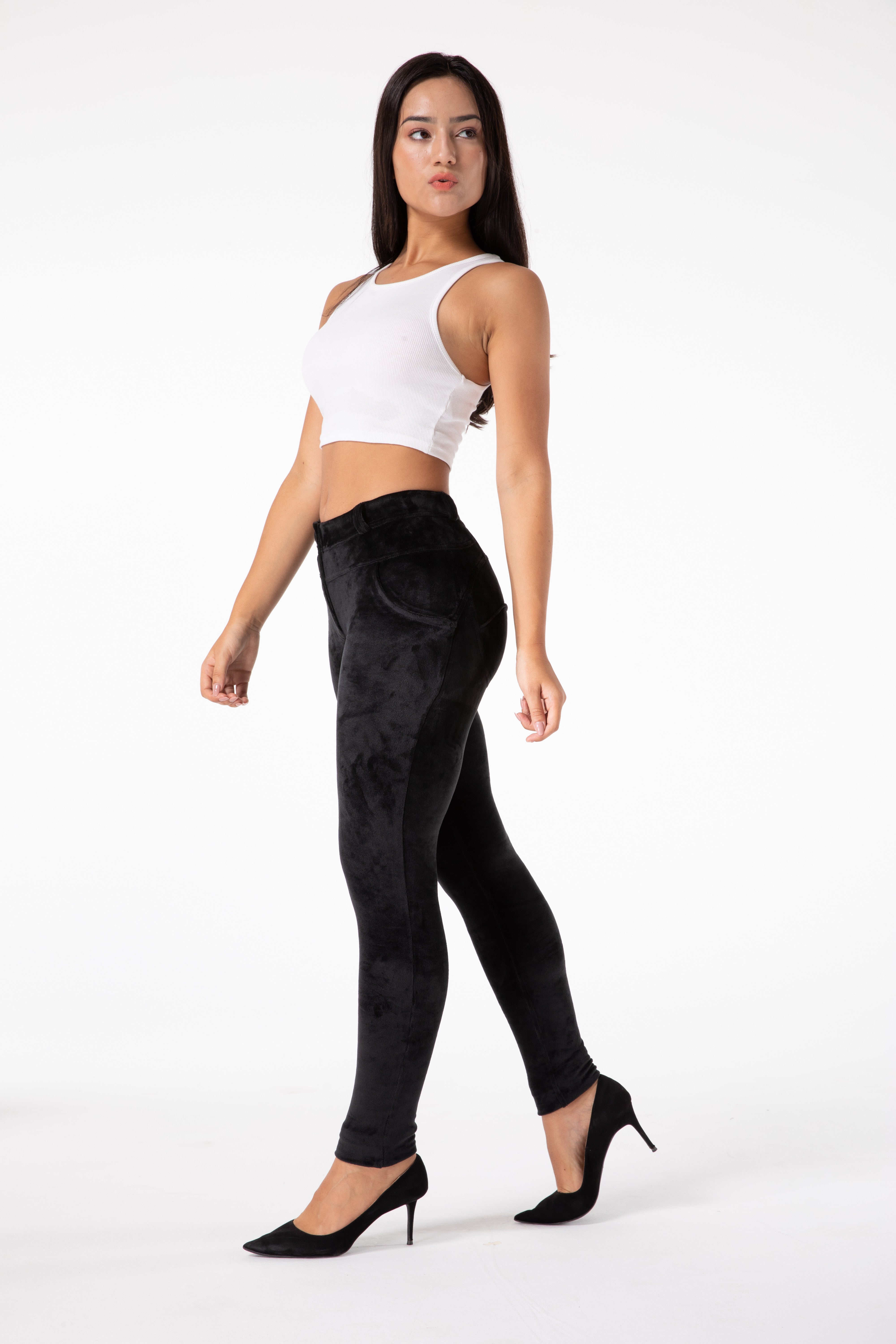 Black velvet Tight pants