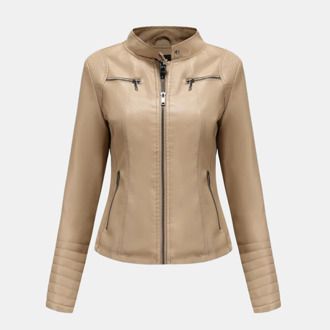 Women's jacket made of imitation leather