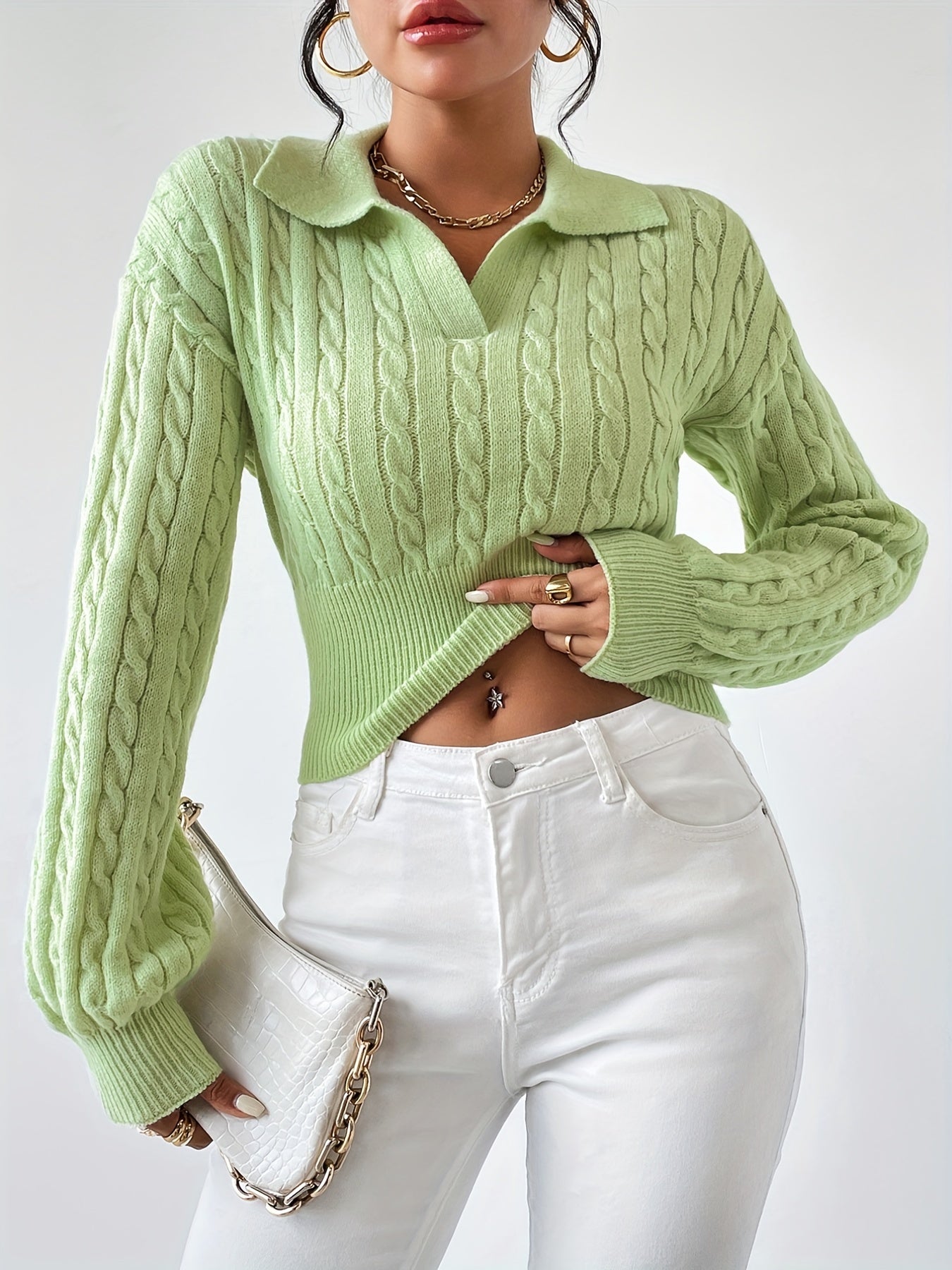 Twisted knit top for women