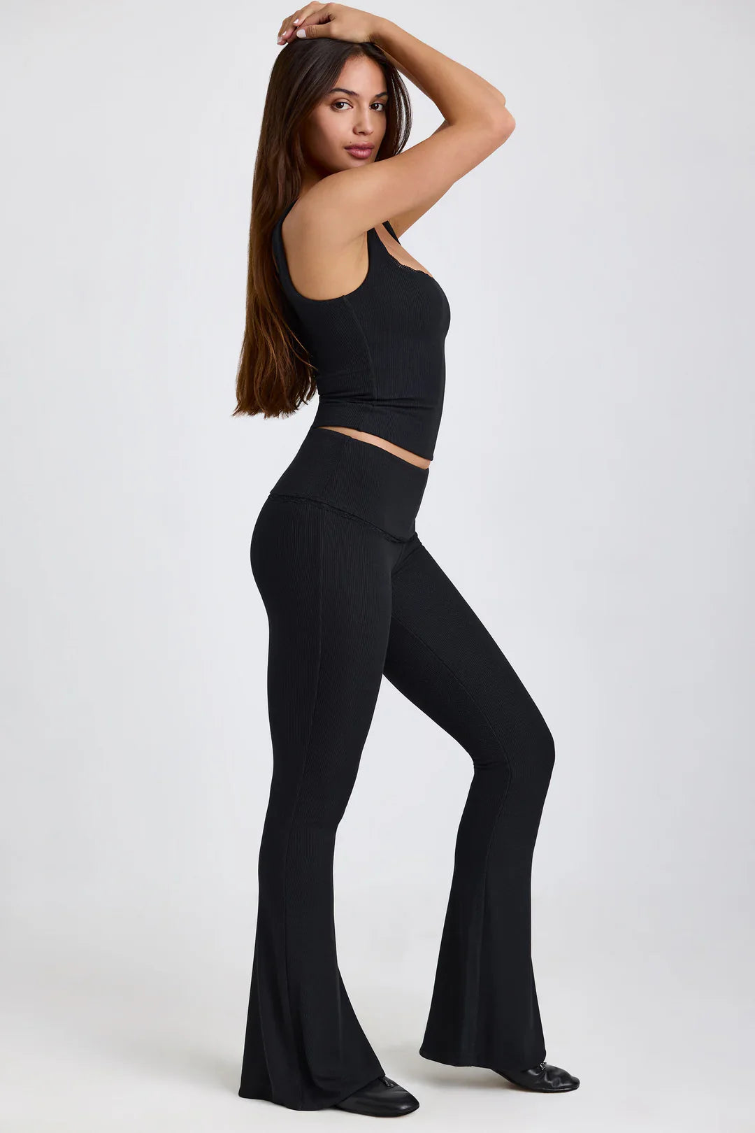 Ribbed Modal Mid Rise flared top and pants