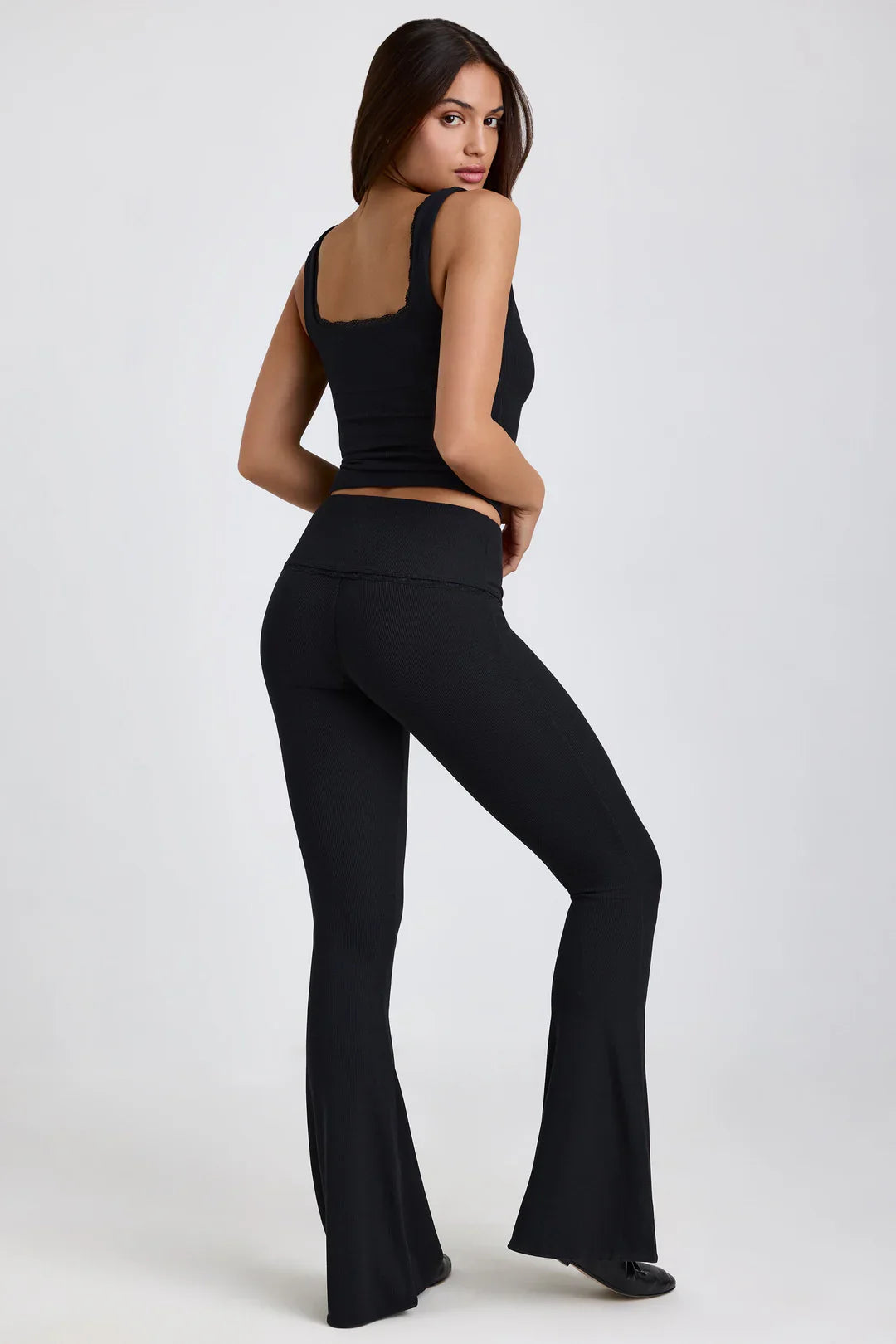 Ribbed Modal Mid Rise flared top and pants