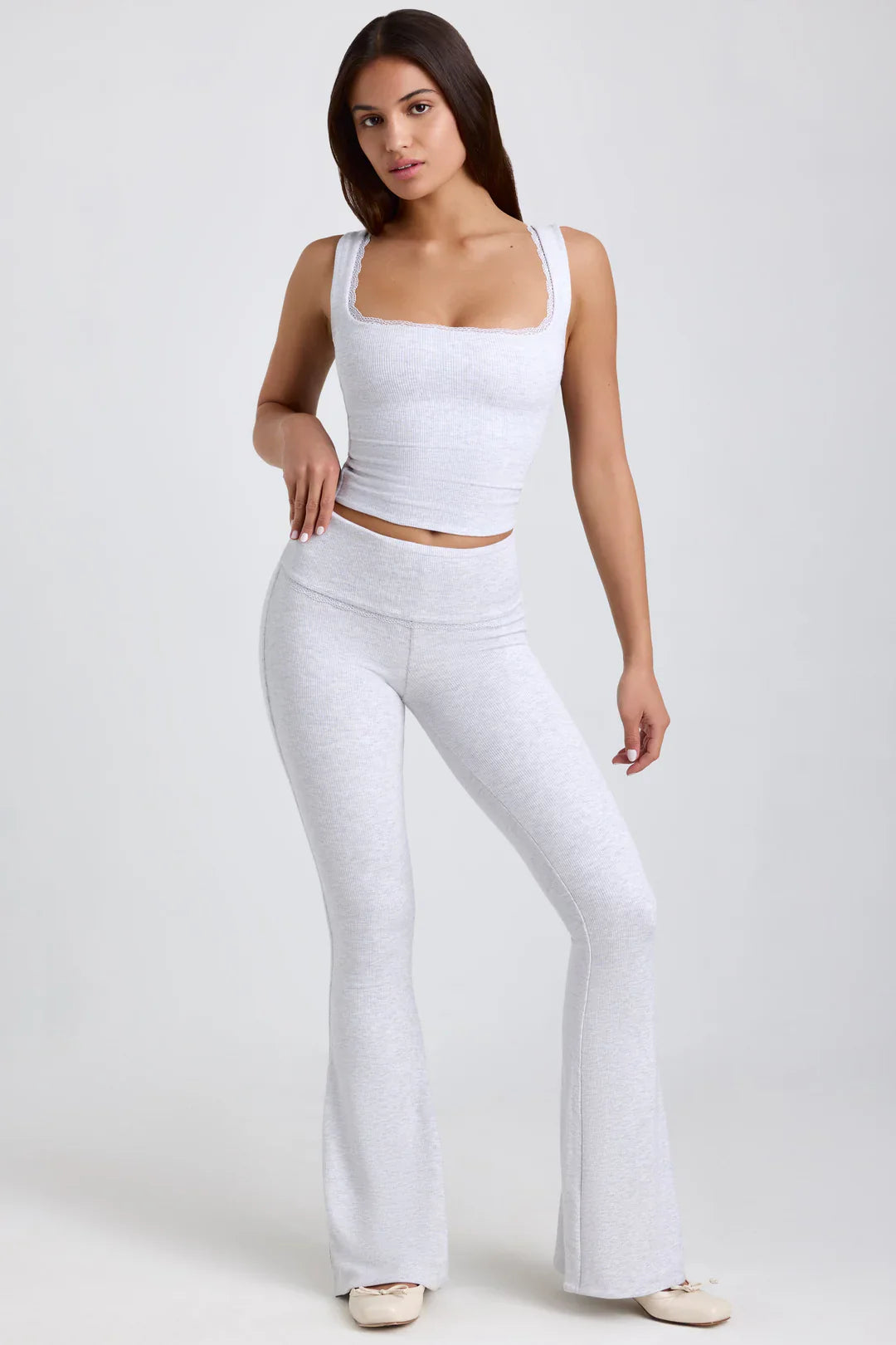 Ribbed Modal Mid Rise flared top and pants