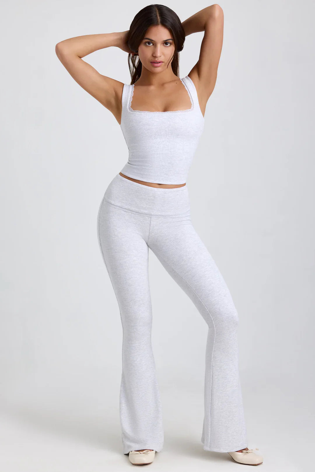 Ribbed Modal Mid Rise flared top and pants