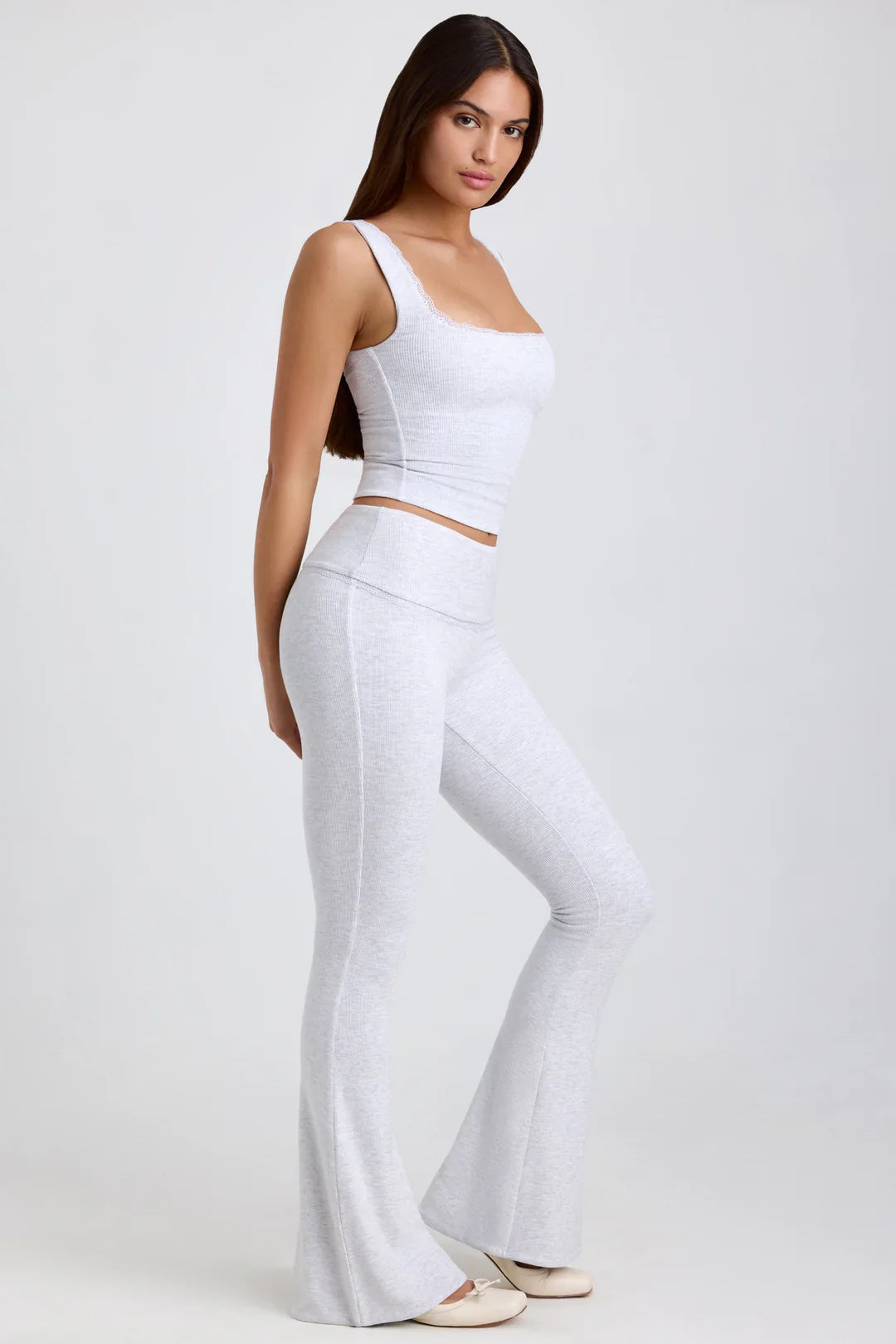 Ribbed Modal Mid Rise flared top and pants