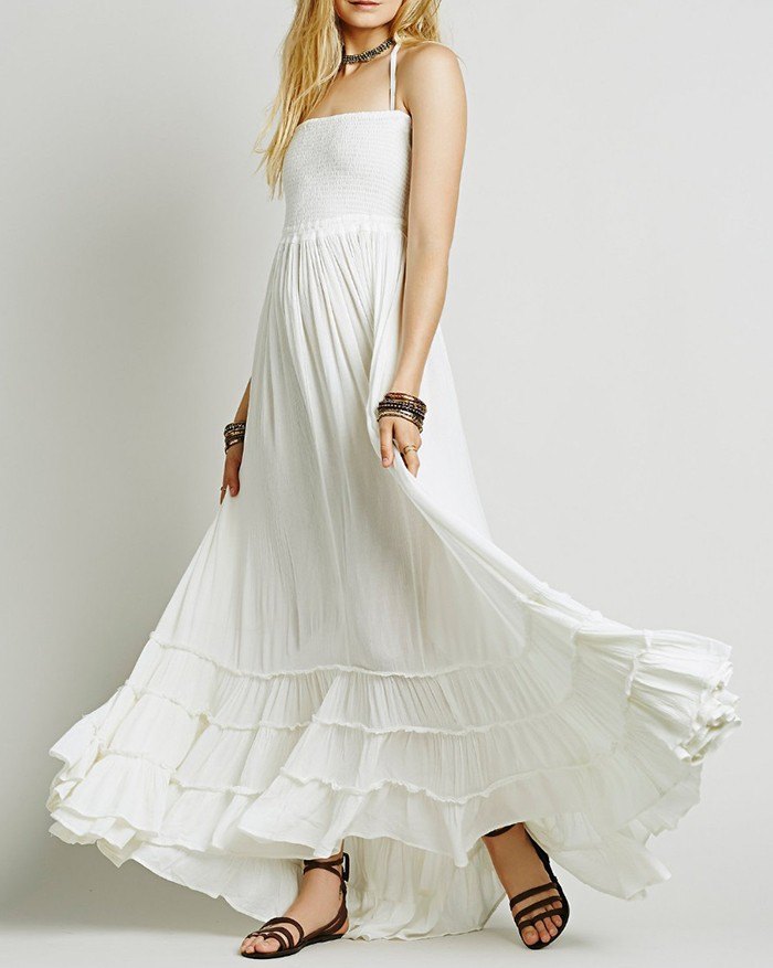 Open Back Halter Swing Beach Maxi Dress