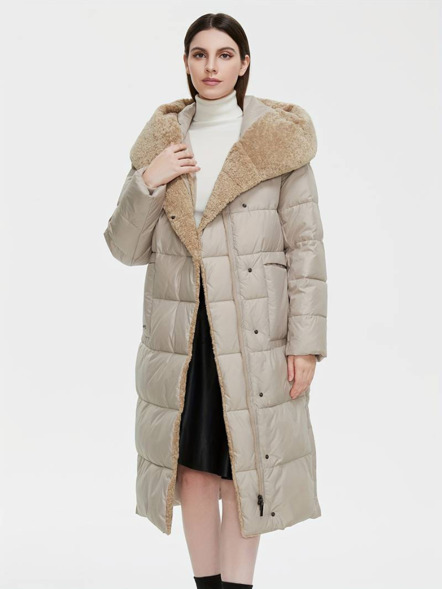 long fluffy jacket with zipper