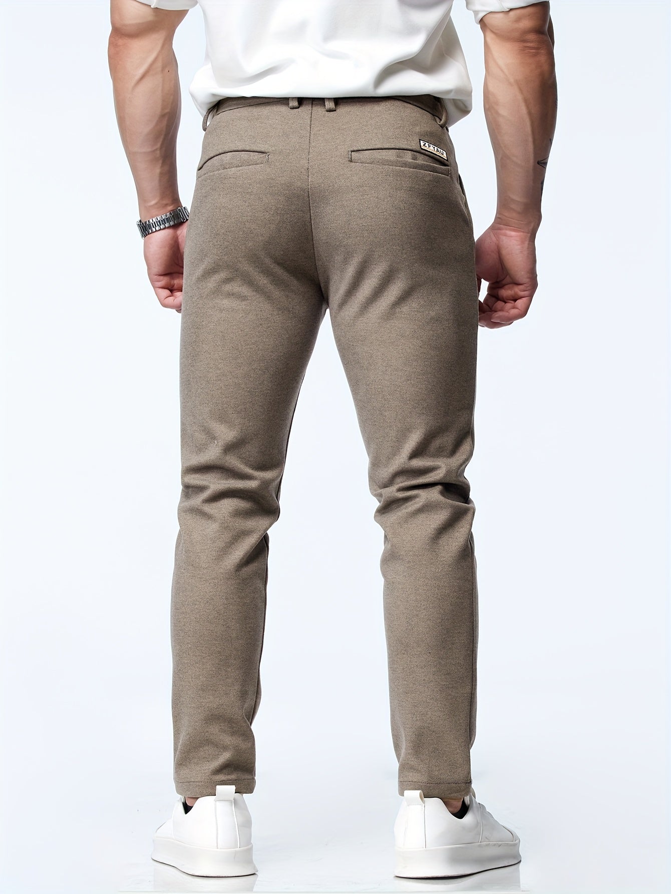 Casual straight stretch trousers for men