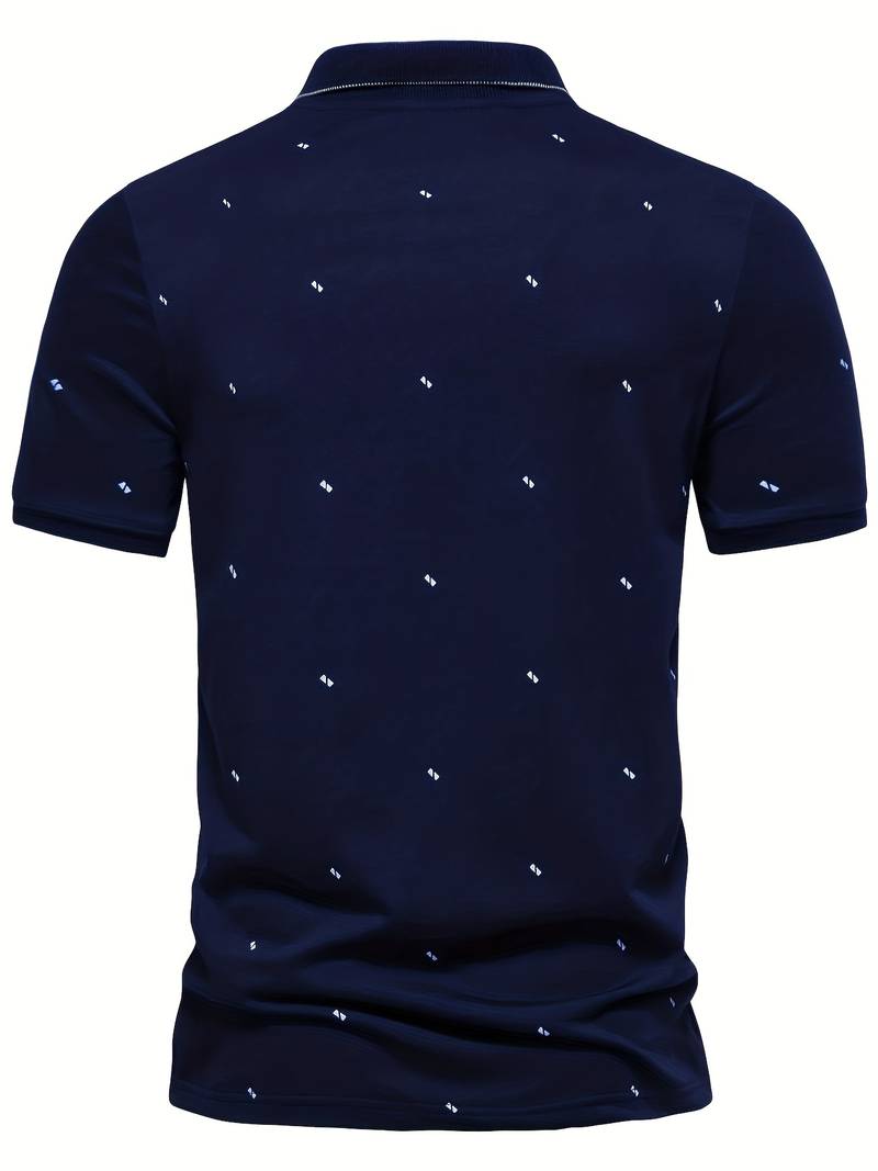 Polo shirt with lapels and dotted pattern