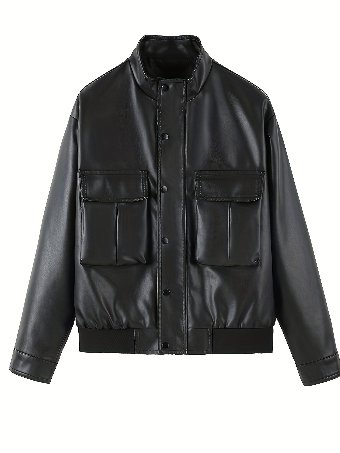 Black leather jacket for men