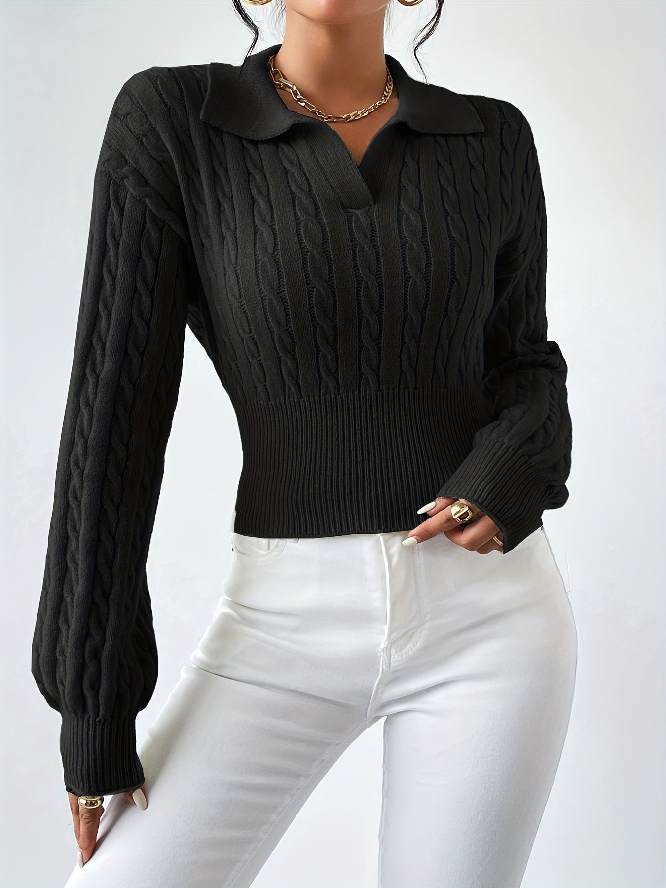 Twisted knit top for women