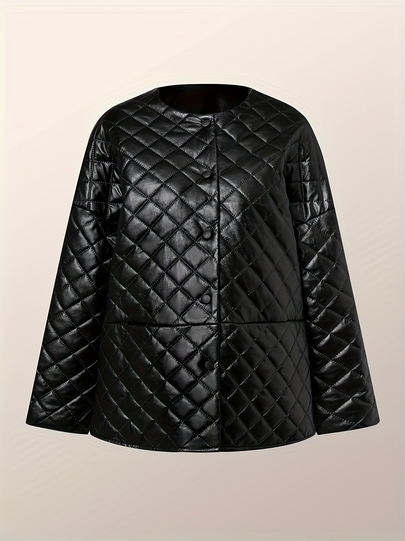 Black padded leather jacket