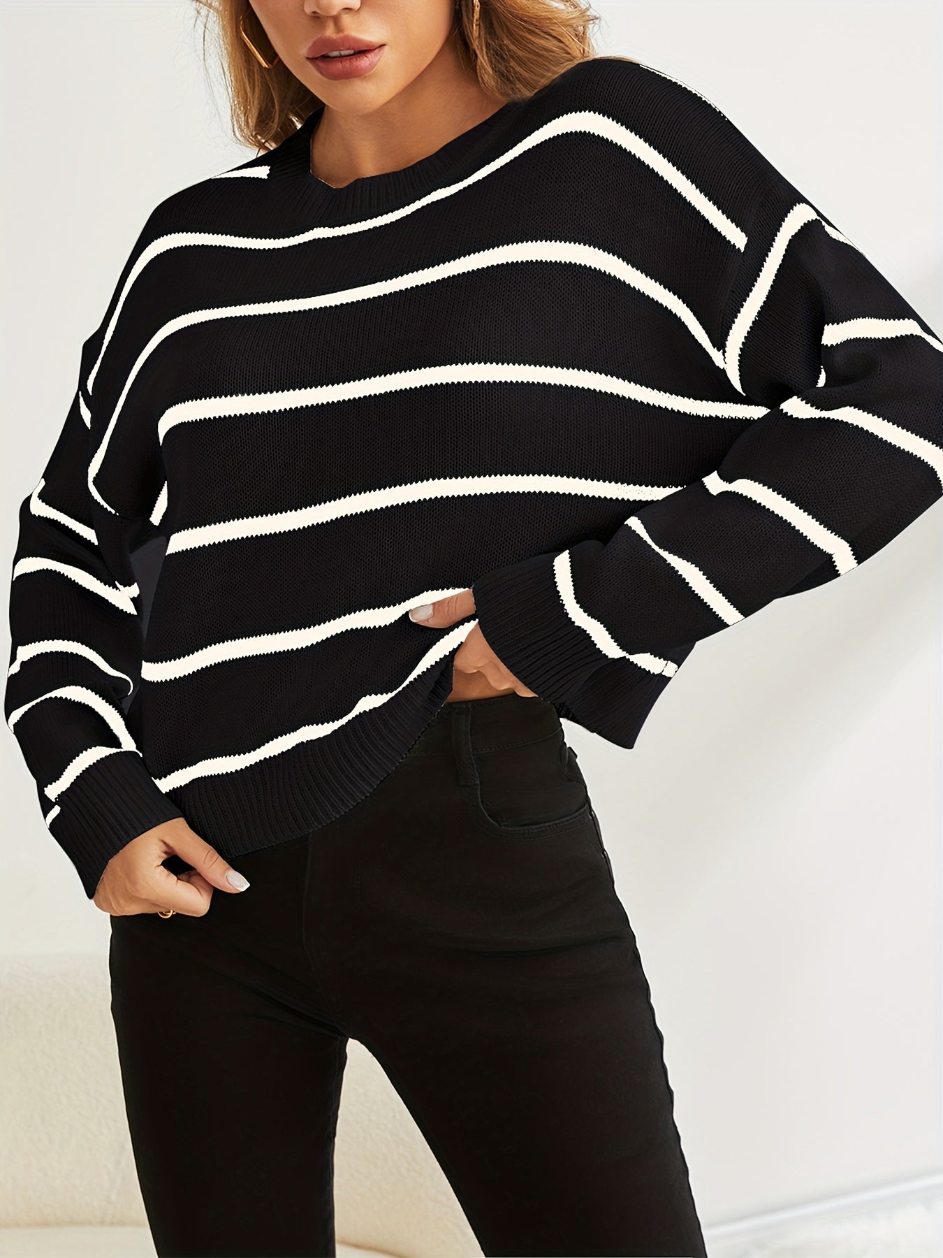 Striped knitted sweater