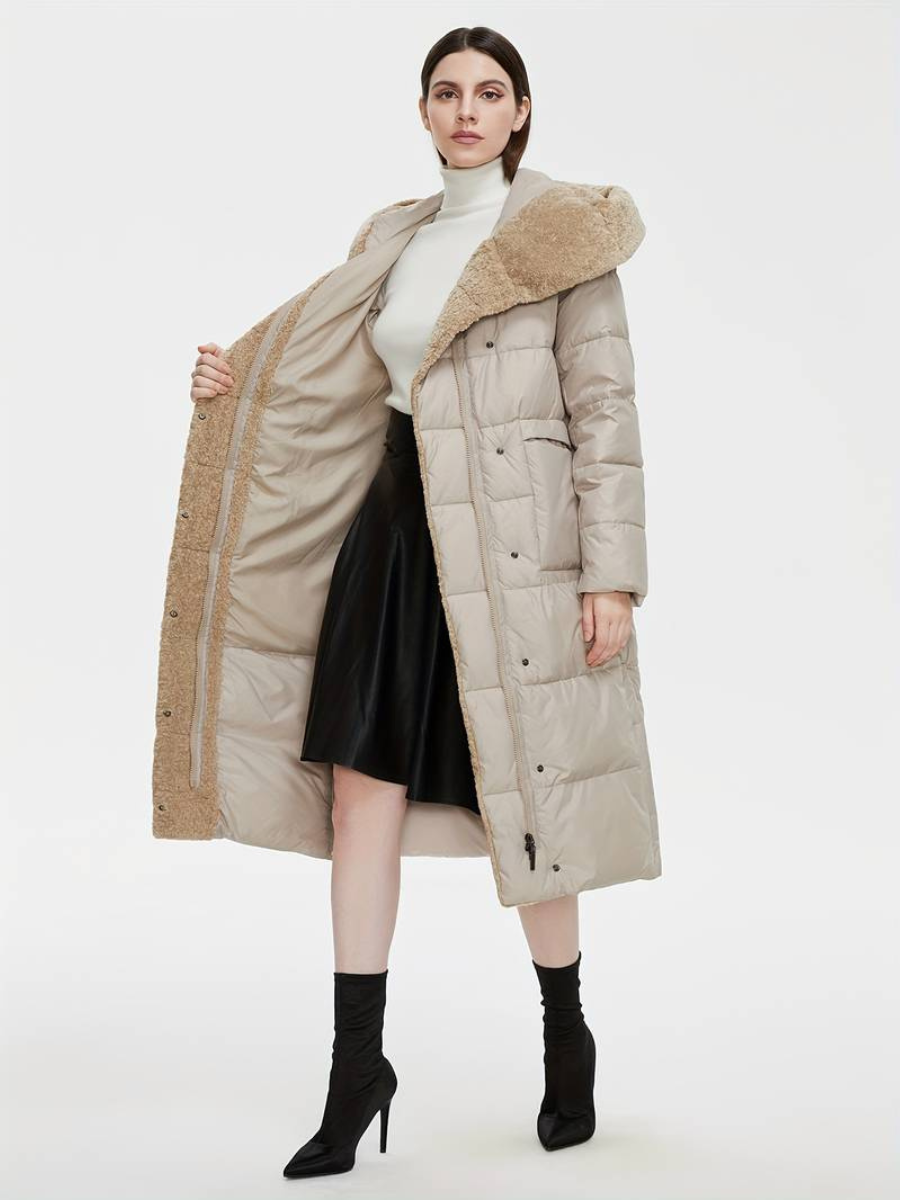 long fluffy jacket with zipper