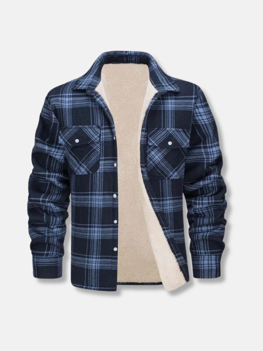 Fleece lined checked shirt