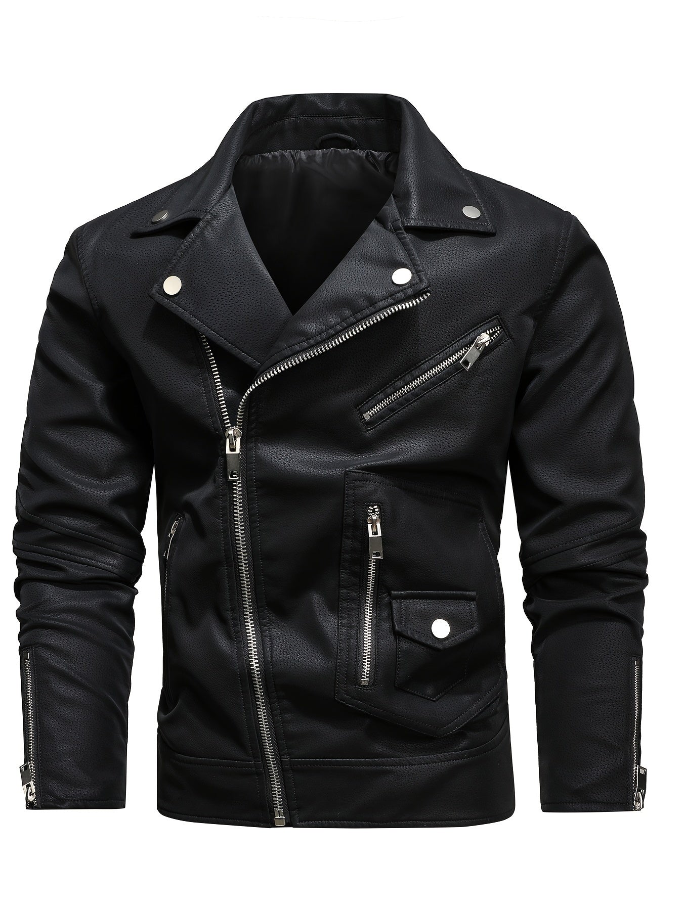 Warm leather jacket for men