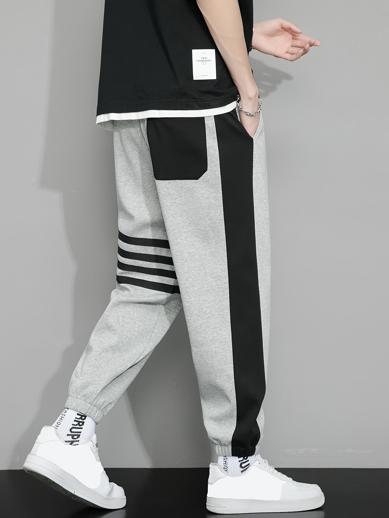 Striped men's sweatpants