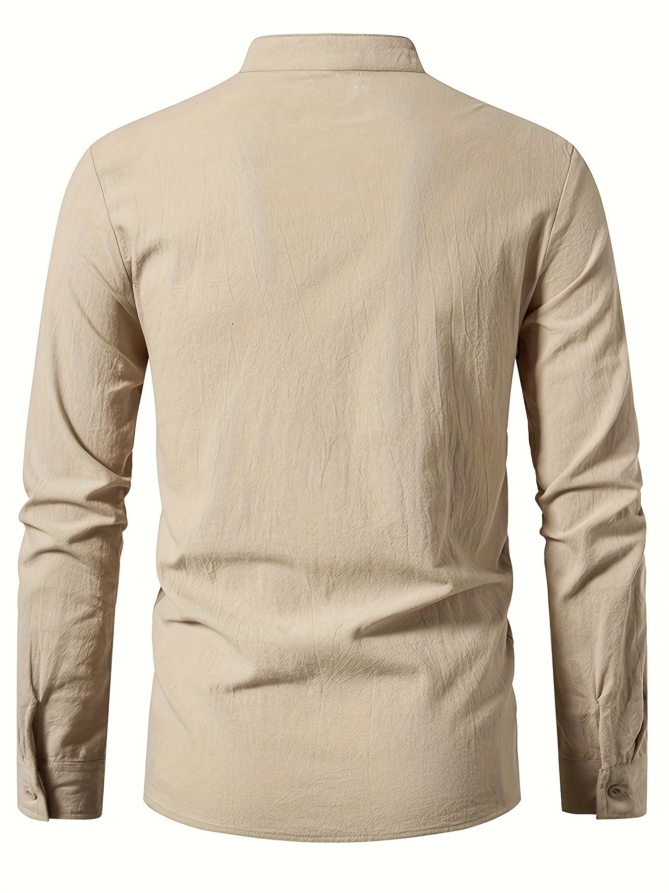 Casual Henley T-shirt with long sleeves