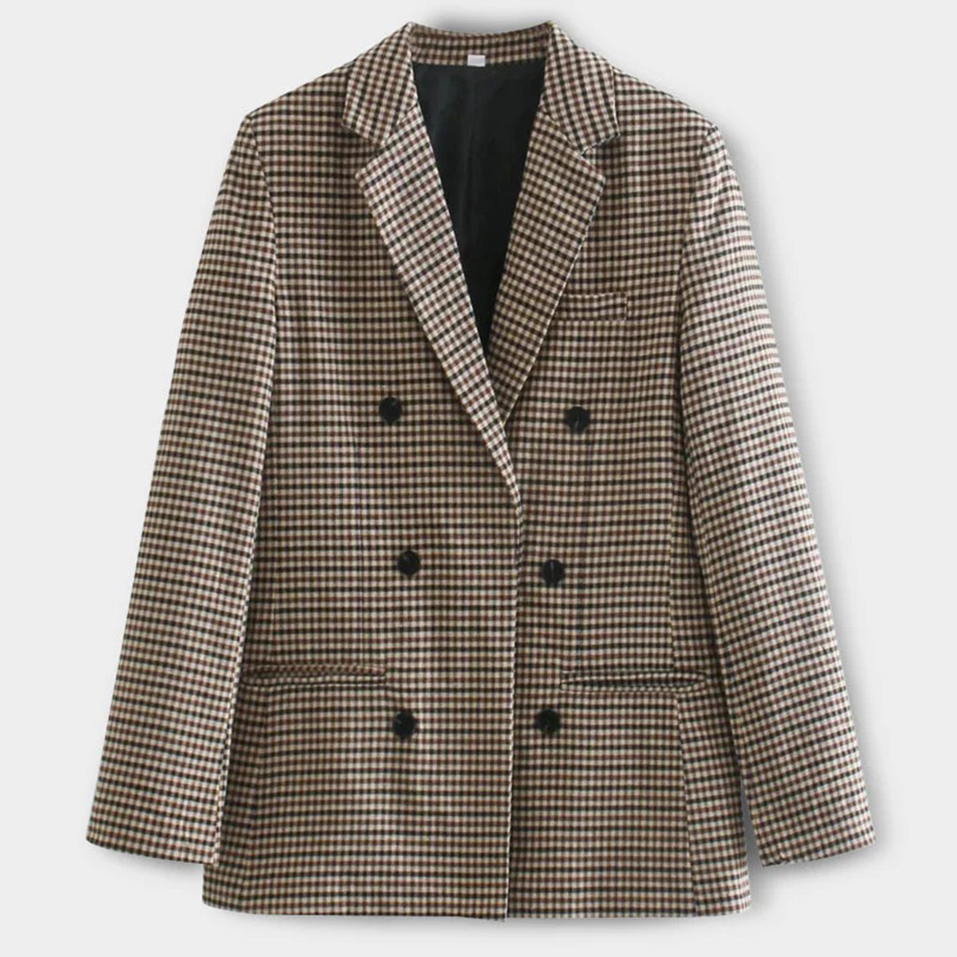 Striped double breasted blazers for women