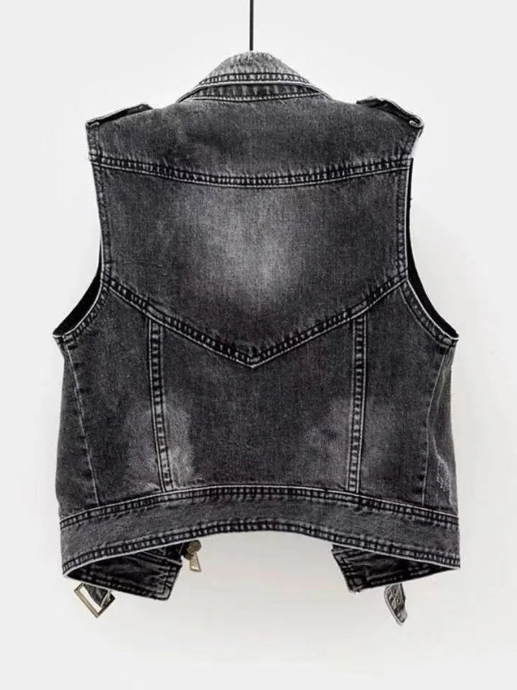 Women's denim vest