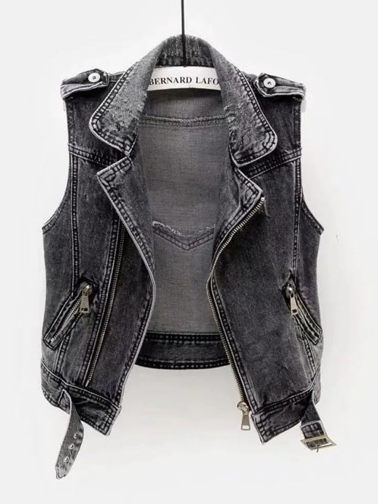 Women's denim vest