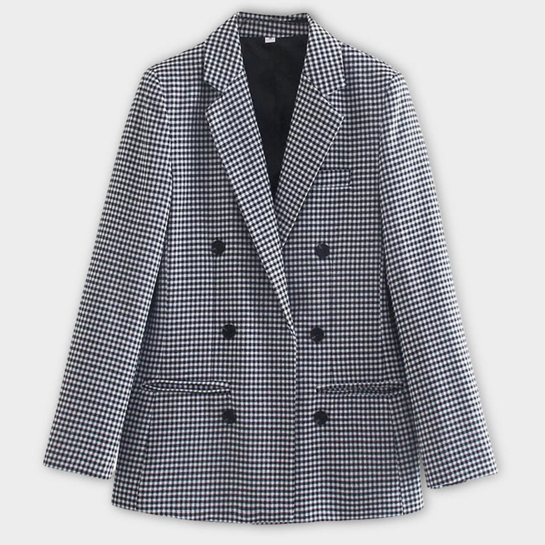 Striped double breasted blazers for women