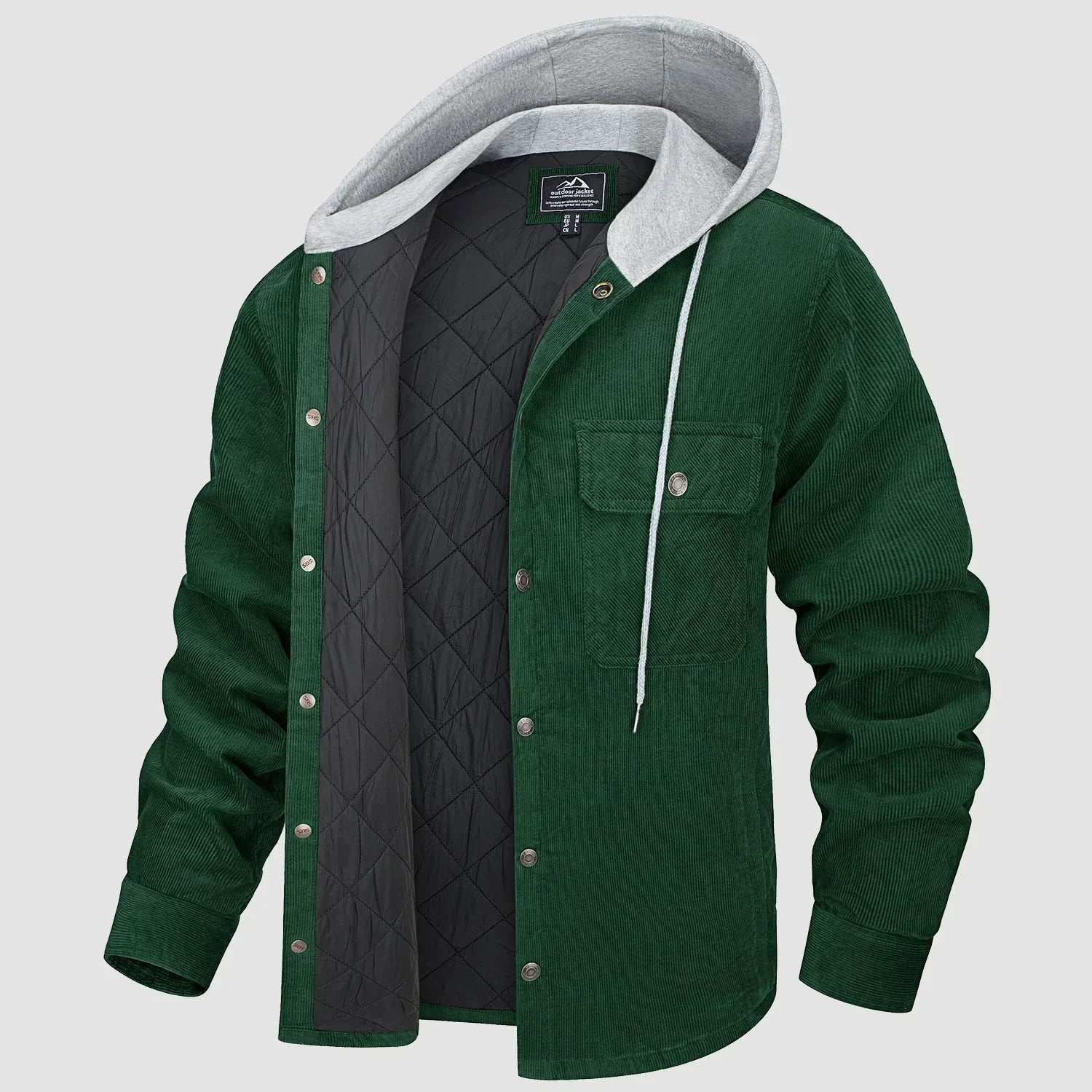 Men's ribbed hooded jacket