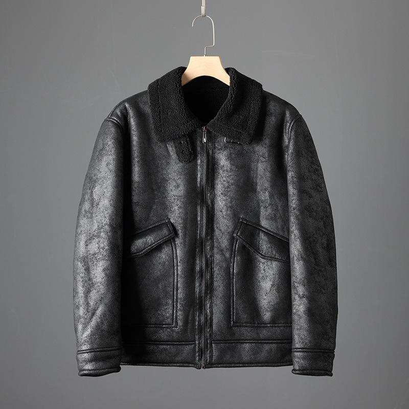 Leather Sherpa Edge jacket