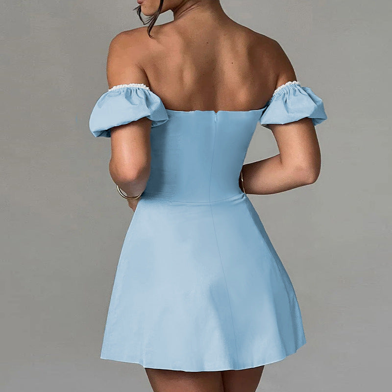 Summer Mini Dress In Light Blue