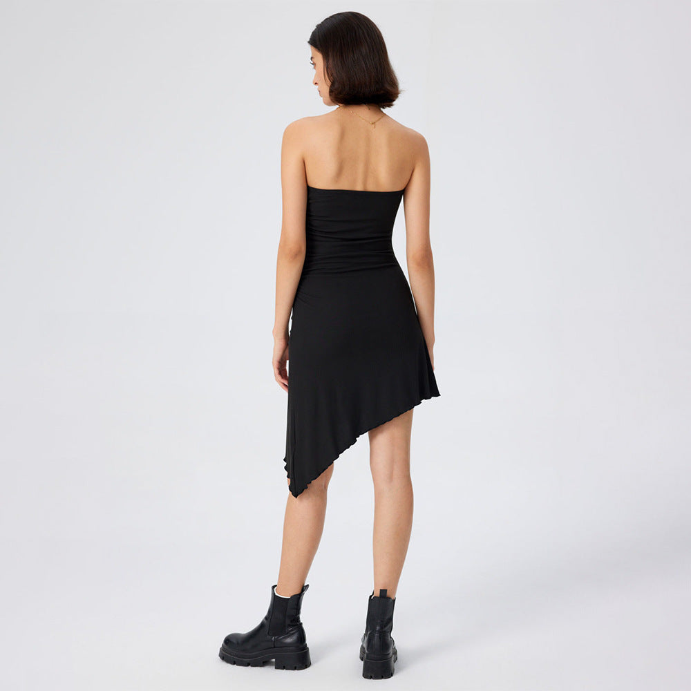 Strapless Midi Dress in Black