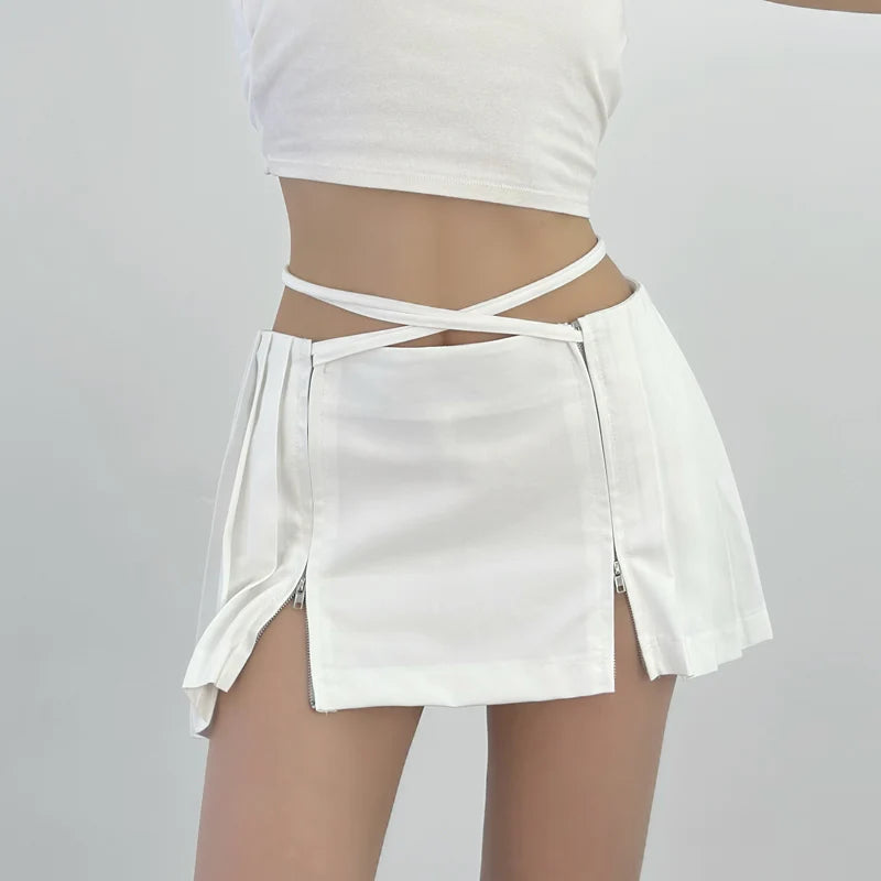 Bow Tied High Waist Mini Skirt