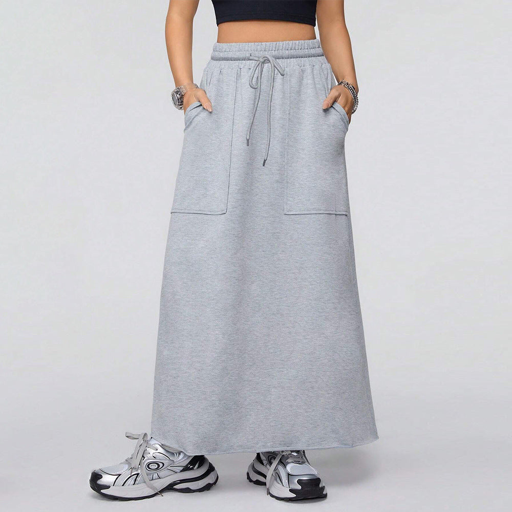 Cozy Maxi Skirt In Grey