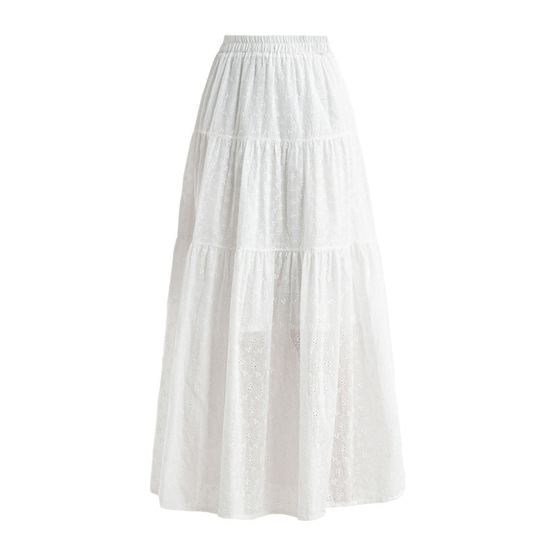 Umbrella Maxi Skirt In White