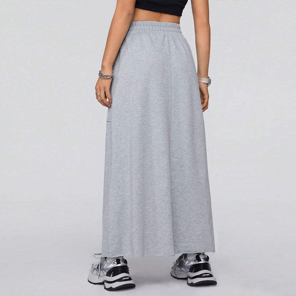 Cozy Maxi Skirt In Grey