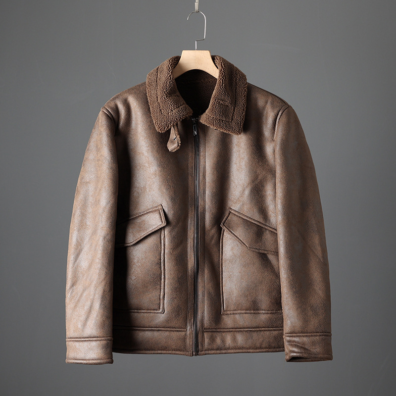 Leather Sherpa Edge jacket